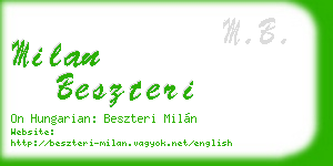 milan beszteri business card
